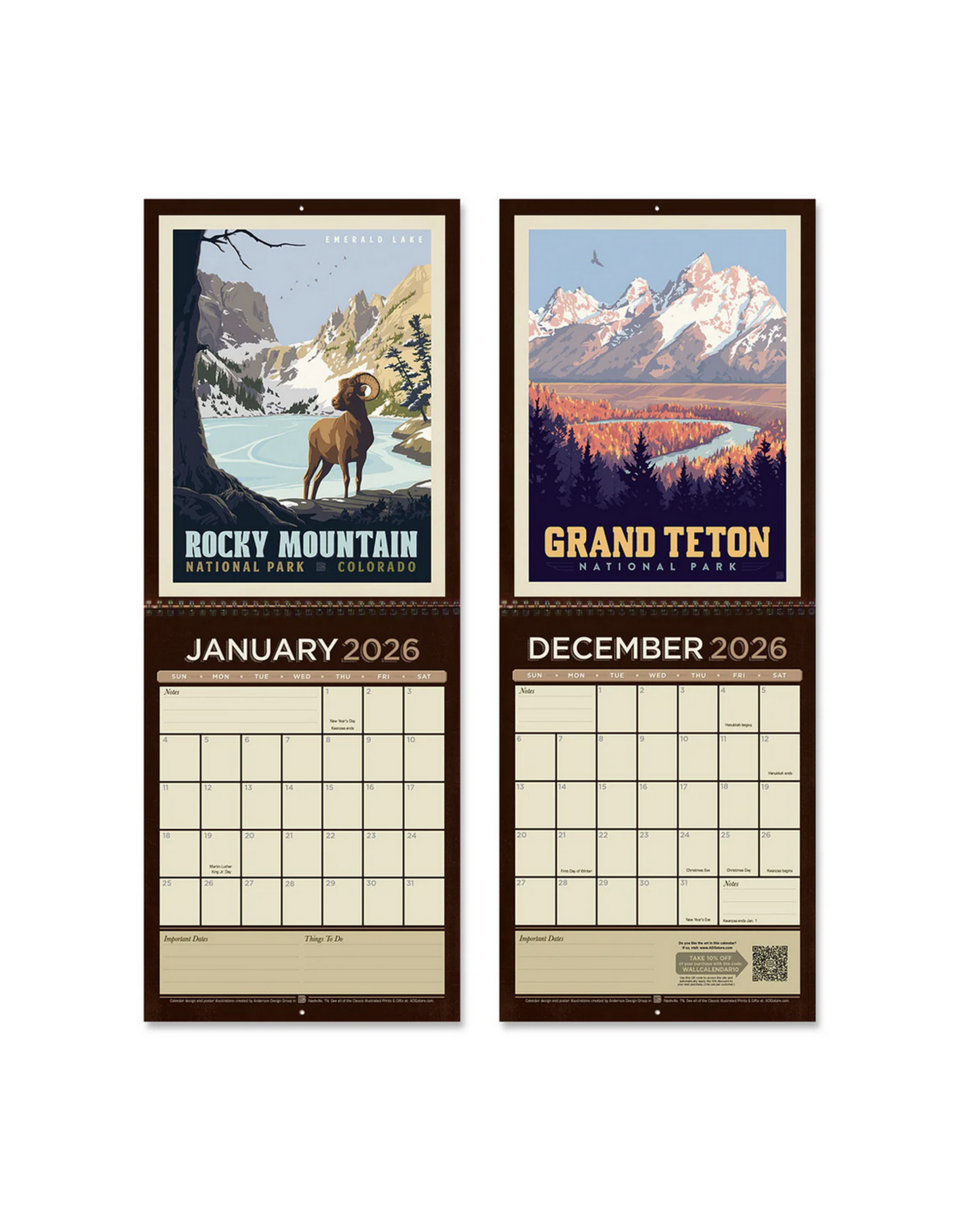 National Parks Wall Calendar 2026
