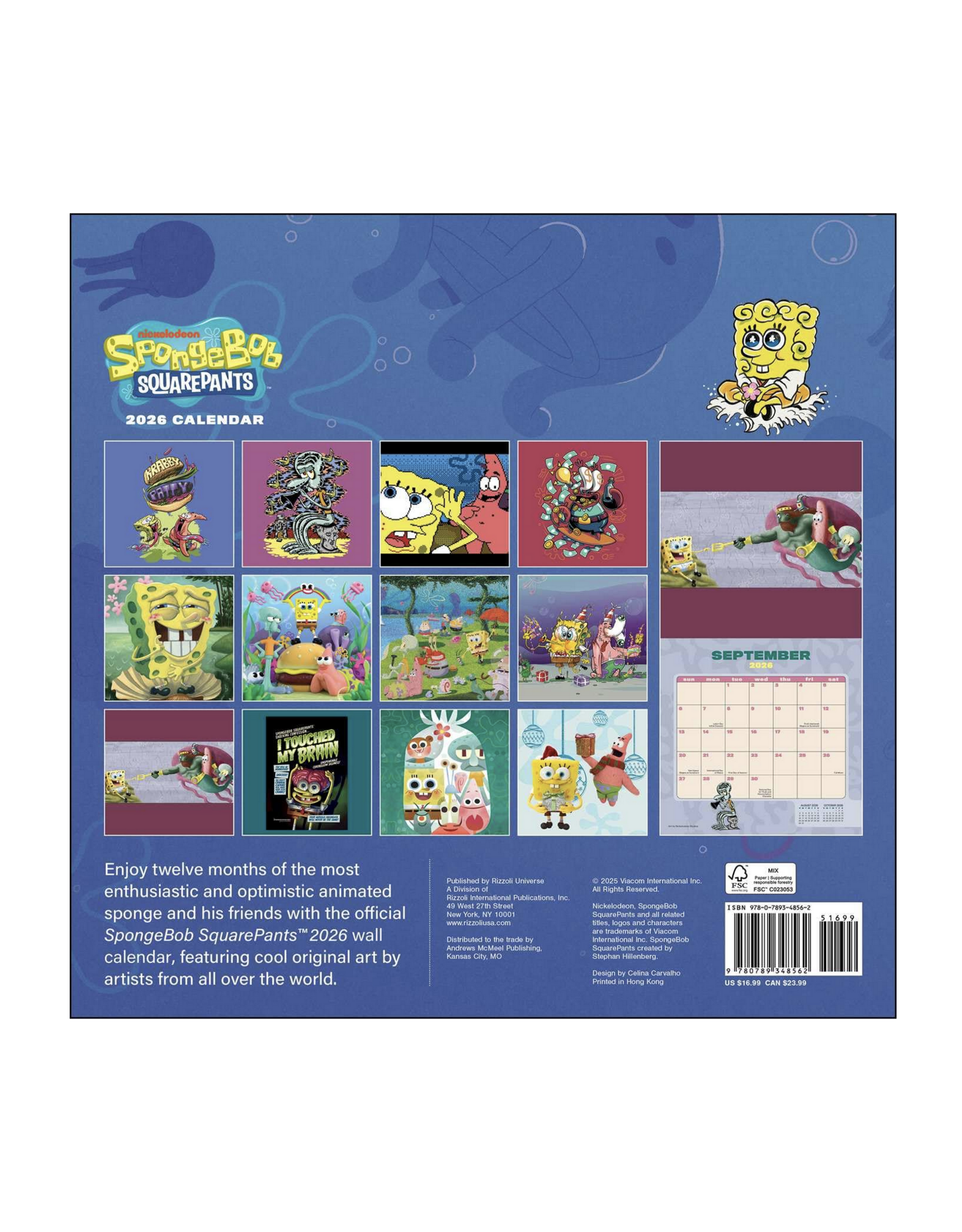Spongebob Squarepants Wall Calendar 2026