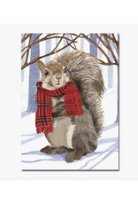 Winter Squirrel in Scarf Holiday Greeting Card