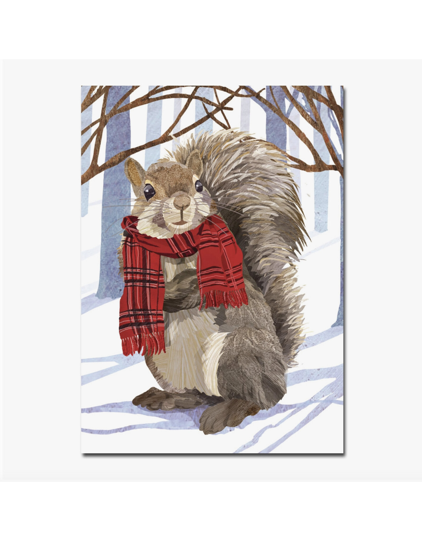 Winter Squirrel in Scarf Holiday Greeting Card