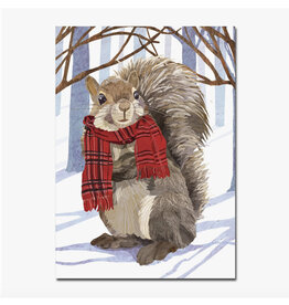 Winter Squirrel in Scarf Holiday Greeting Card