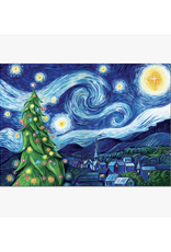 Silent Night Starry Night Holiday Greeting Card