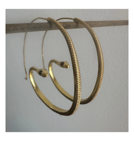 Anokhi Green Jewelry Curled Snake with Black Zircon Earrings