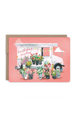 Birthday Wishes Flower Truck Greeting Card