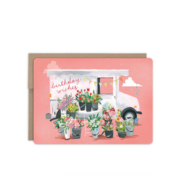 Birthday Wishes Flower Truck Greeting Card