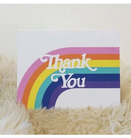 Retro Rainbow Thank You Greeting Card