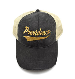 Athletic Font Providence Black/Gold Dad Hat