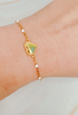 Ellison & Young Dainty Bead Chain Heart Bracelet - White