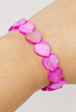 Shelly Heart Stretch Bracelet - Pink