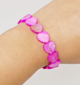 Ellison & Young Shelly Heart Stretch Bracelet - Pink