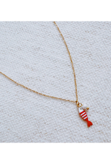 Ellison & Young Striped Fish & Pearl Necklace - Red