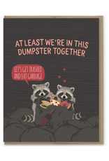Dumpster Together Raccoons Greeting Card