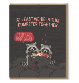 Dumpster Together Raccoons Greeting Card