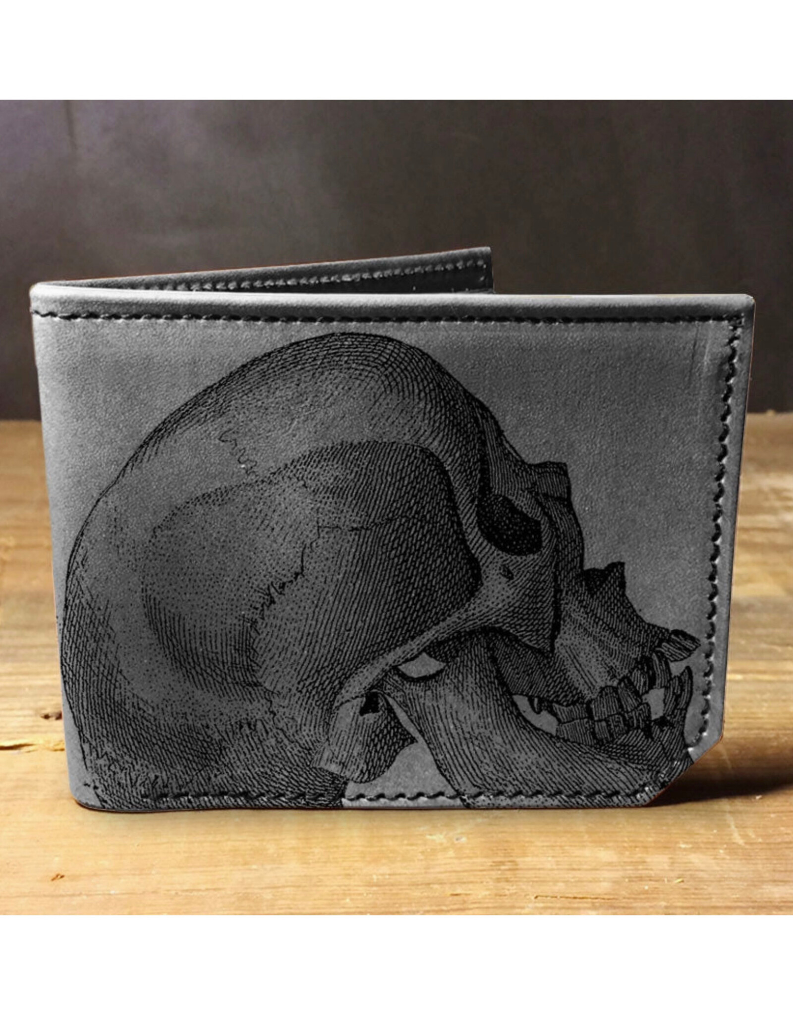 Printmaker Leather Wallet - Skull