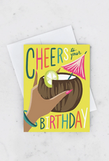 Cheers To Your Birthday Coconut Cocktail Greeting Card