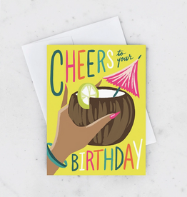 Cheers To Your Birthday Coconut Cocktail Greeting Card