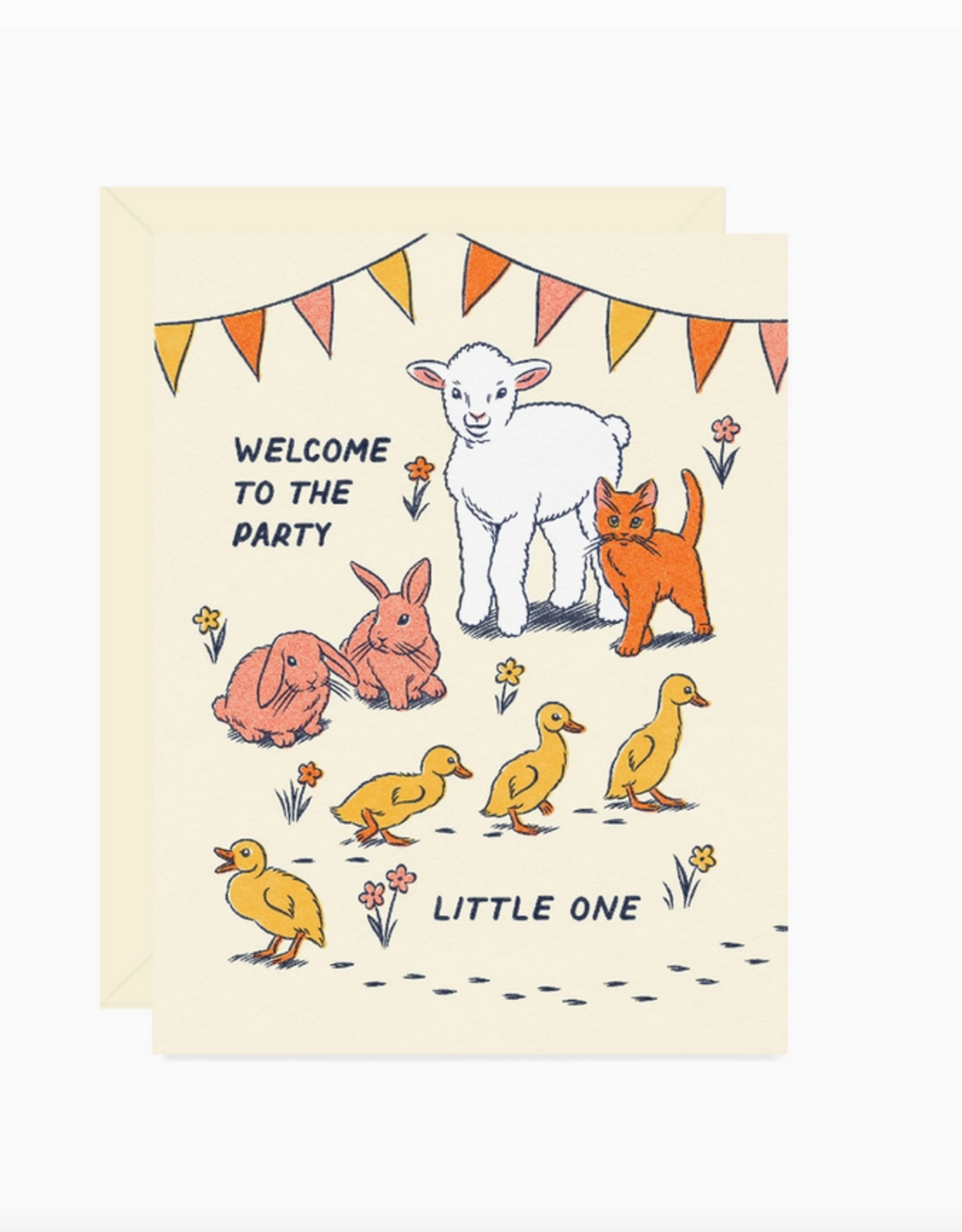 Welcome to the Party Little One Baby Animals Greeting Card