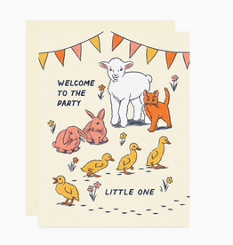 Welcome to the Party Little One Baby Animals Greeting Card