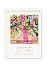 Wedding Blooms Watercolor Vase Greeting Card
