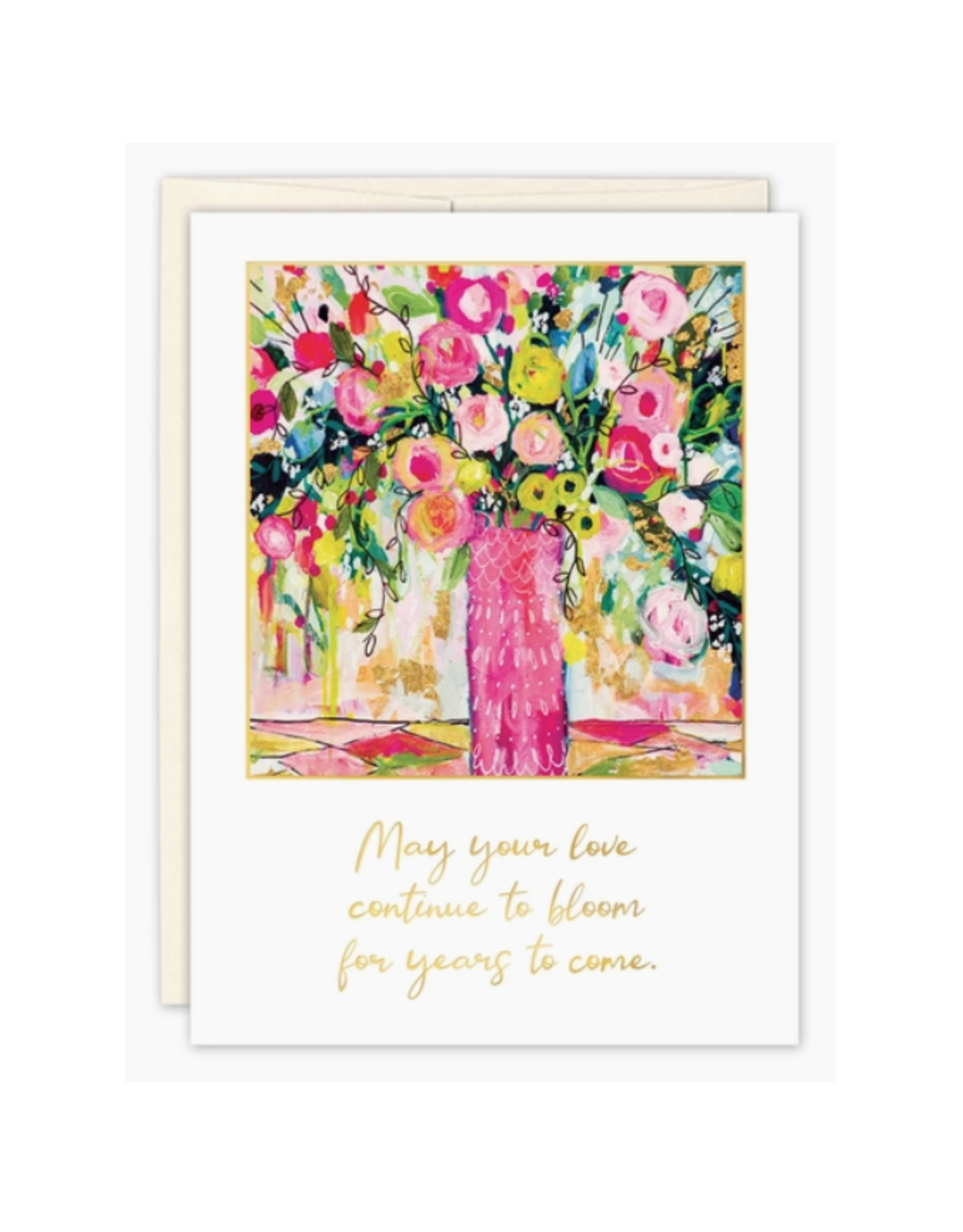 Wedding Blooms Watercolor Vase Greeting Card
