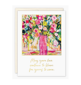 Wedding Blooms Watercolor Vase Greeting Card