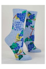 I Don't Not Want Wine Women's Crew Socks