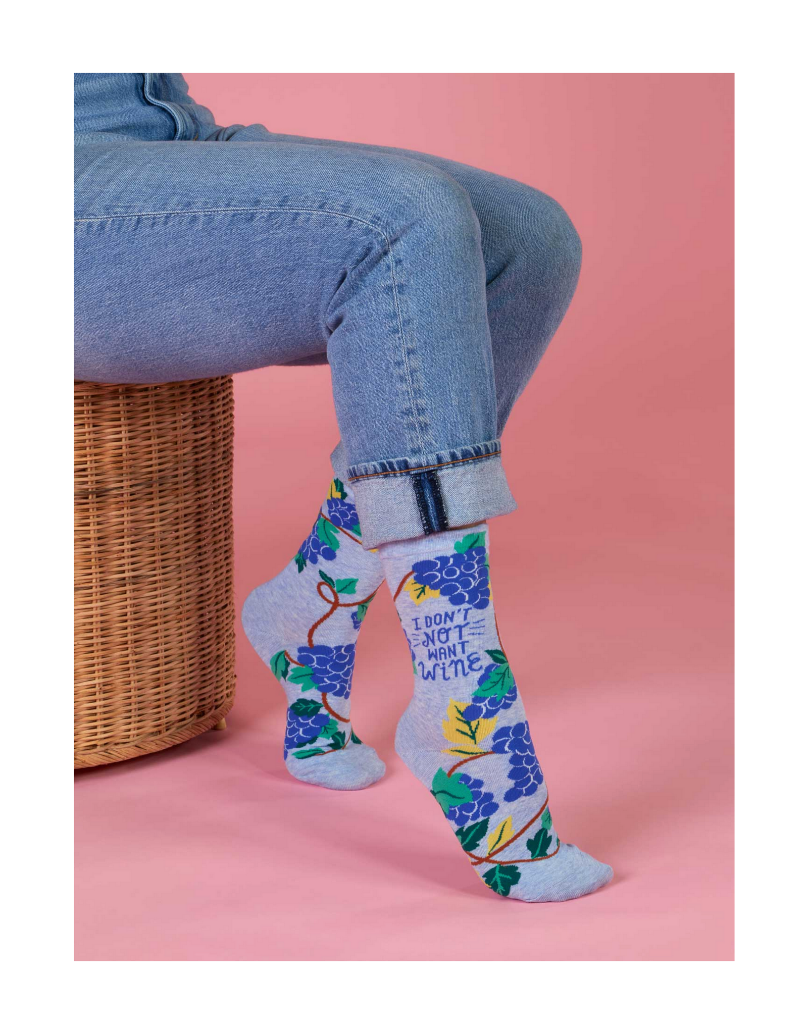 I Don't Not Want Wine Women's Crew Socks