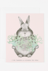 I've Taken a Lichen to You Bunny Greeting Card
