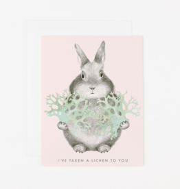 I've Taken a Lichen to You Bunny Greeting Card