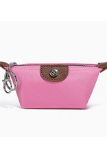 Nylon Coin Purse Charm with Keychain - Sakura Pink