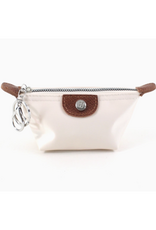 Nylon Coin Purse Charm with Keychain - Ivory