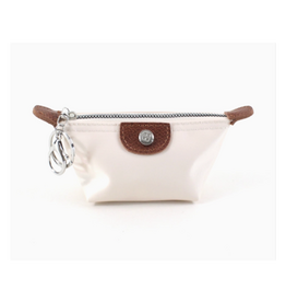 Nylon Coin Purse Charm with Keychain - Ivory