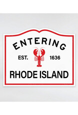 Entering Rhode Island Road Sign Lobster Sticker