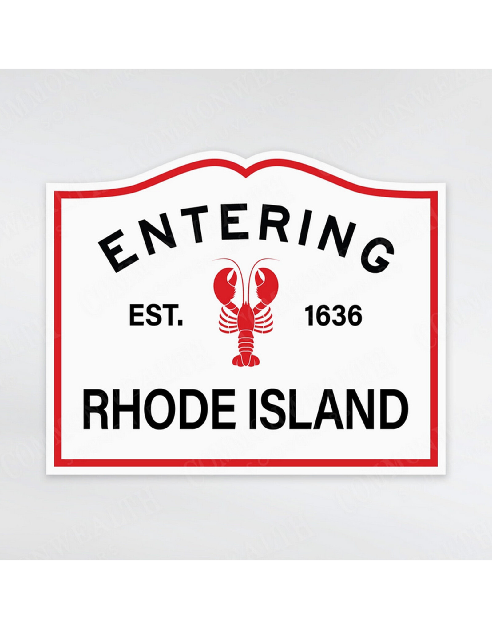 Entering Rhode Island Road Sign Lobster Sticker