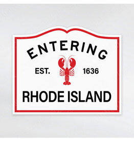 Entering Rhode Island Road Sign Lobster Sticker