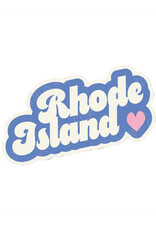 Rhode Island Retro Heart Word Sticker