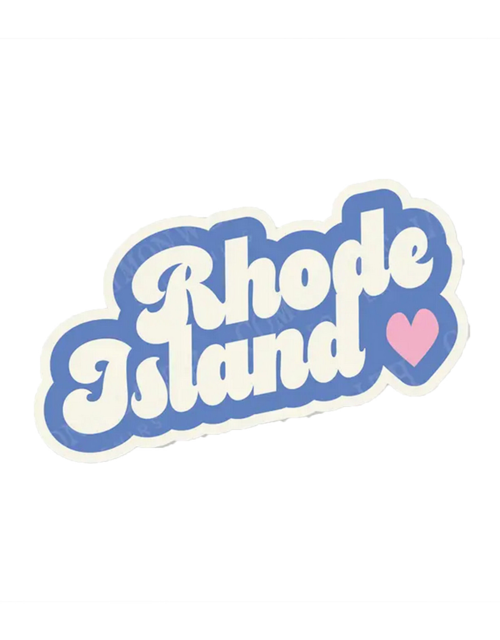 Rhode Island Retro Heart Word Sticker
