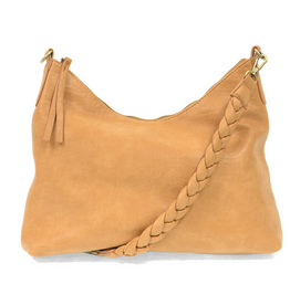 Selene Slouchy Hobo Bag with Braided Handle - Camel
