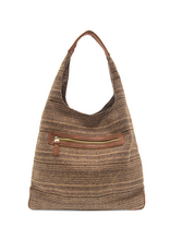 Elena Tweed Hobo Bag - Olive