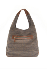 Elena Tweed Hobo Bag - Dusty Blue