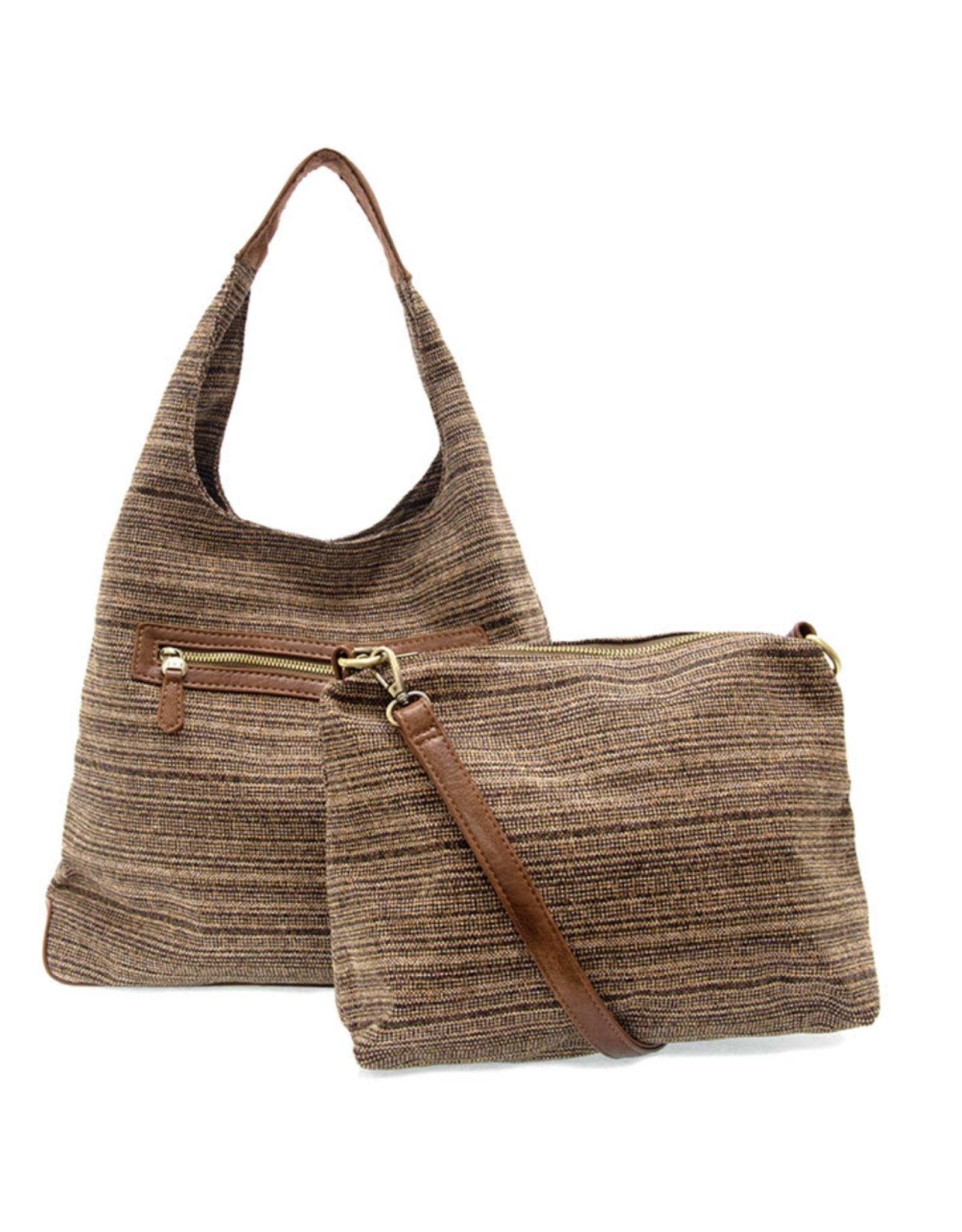 Elena Tweed Hobo Bag - Olive