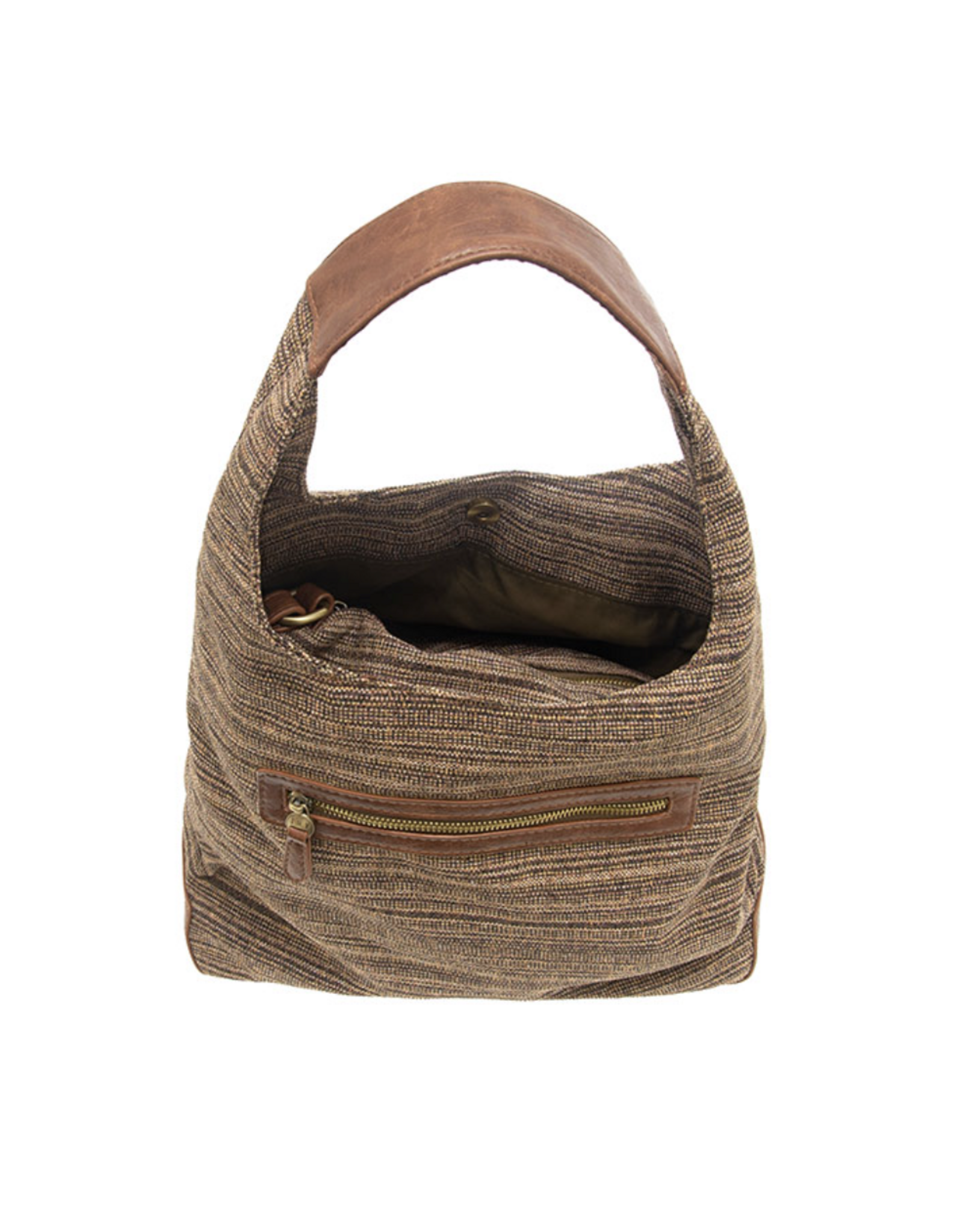 Elena Tweed Hobo Bag - Olive