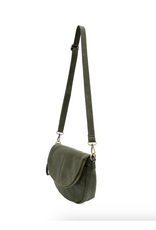Helene Small Saddle Crossbody Bag - Dark Basil