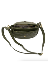 Helene Small Saddle Crossbody Bag - Dark Basil