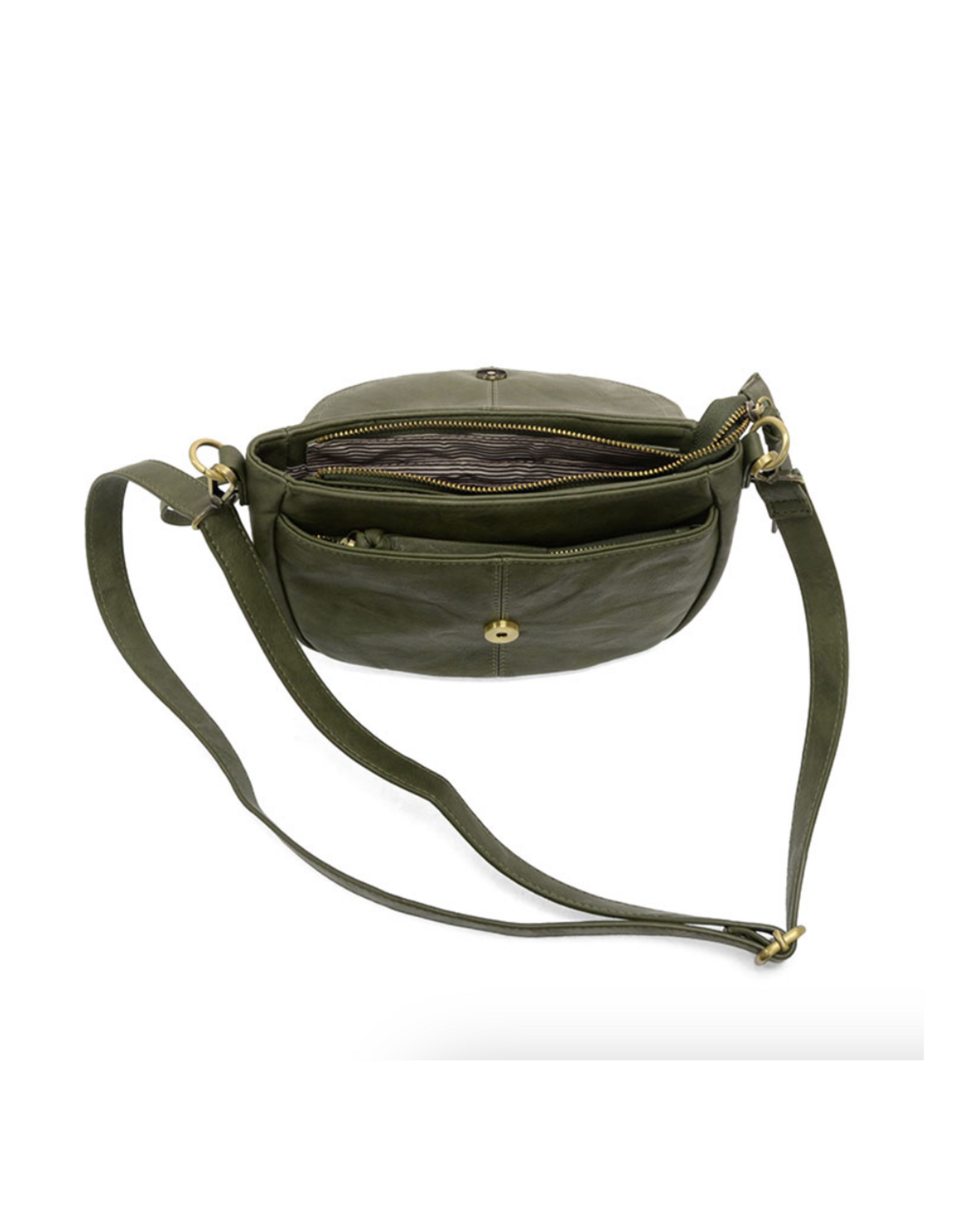 Helene Small Saddle Crossbody Bag - Dark Basil