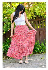Block Printed Tiered Cotton Skirt