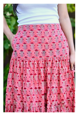 Dolma Block Printed Tiered Cotton Skirt