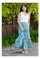 Block Printed Tiered Cotton Skirt