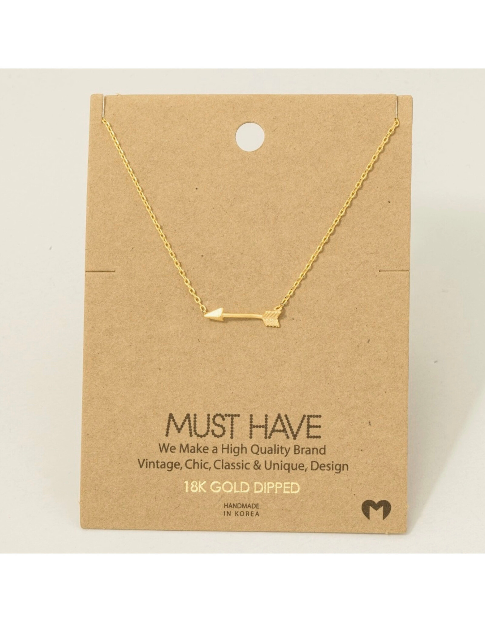 Love Arrow Pendant Necklace - Gold