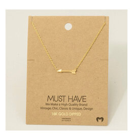 Love Arrow Pendant Necklace - Gold